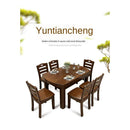 All Solid Wood and Chair Combination Round Telescopic Folding Modern Simple Dining Table Household