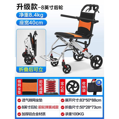 Wheelchair Foldable Portable Small-sized Elderly Walking