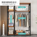 HZ Wardrobe Clothes Rack Hanger Rack Floor Standing Household Bedroom Simple Double-layer Open