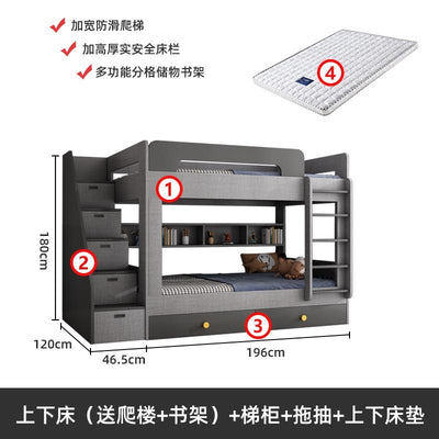 LAL Modern Simple Bed Frame Get On And Off The Bed Parallel To The High Low Bed Of The Same Width