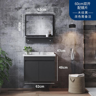 Jiumuwang Bathroom Suit Bathroom Cabinet Combination Modern Simple Toilet Washstand Solid Wood