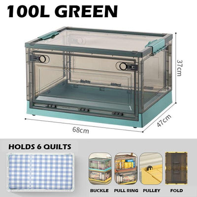 Koala 100L Transparent Foldable Storage Box with Wheels Made by Premium Quality Material