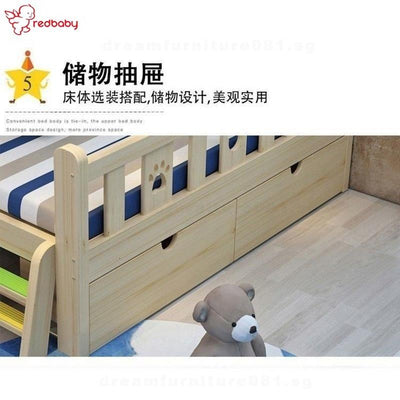 Solid Wood Baby Bed Baby Cot Boy Single Bed Girl Princess Bedside Bed Widened Small Bed With Rails