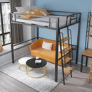 AUSITUR Loft Bed Iron Elevated Bed Duplex Second Floor Bed