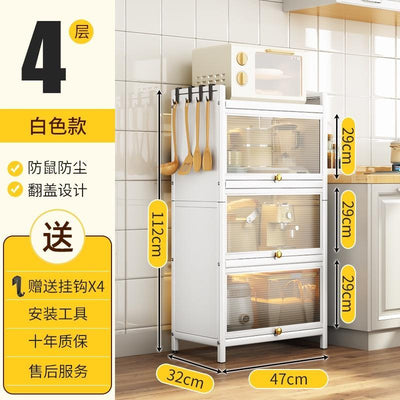 Kitchen Cabinet With Door Multi-functional Storage Cabinet For Bowls Chopsticks Plates Dishes Pans