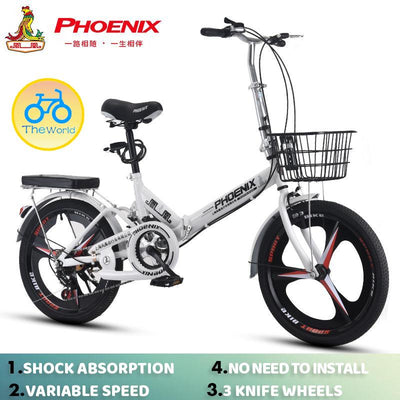 Phoenix🚴‍♀️Folding Bike Spot Road Bikes Ready Stockfolding Bicycles, Women''s Lightweight Portable