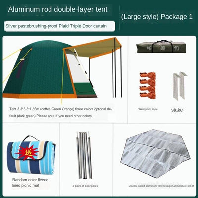 Adventure Camel Outdoor Full-automatic Thickened Rainstorm-proof Camping Aluminum Rod 3-4-person