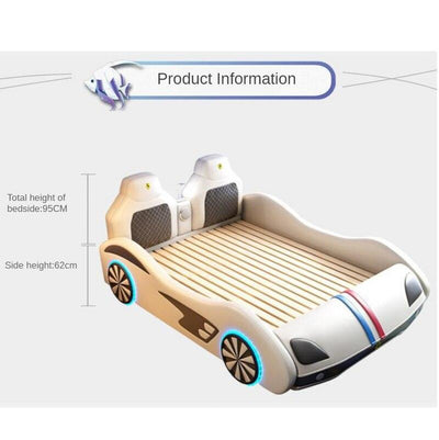 👍👍Recommend🚗🛌Multifunctional Children Car Bed 1.2m Single Boy Girl Cartoon Guardrail Solid Wood