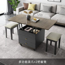 【No Installation】Small Home Lift Coffee Table Dual Purpose Nordic Style Living Room Home Retractable