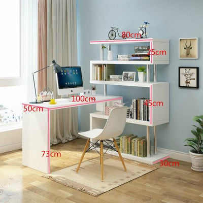 Corner Desktop Computer Table Home Desk Bookshelf Combination Bedroom Table Simple Modern Bookcase