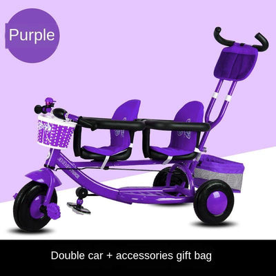 Twin Tricycle Stroller Lightweight Baby Bicycle Double Seat Two-child Travel Artifact