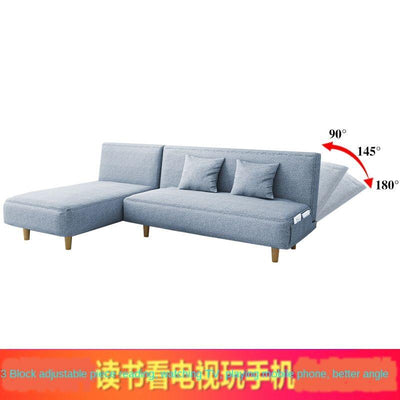 Fabric Living Room Small Family-sized Double Bedroom Folding Sofa Bed Dual Multi-functional Single