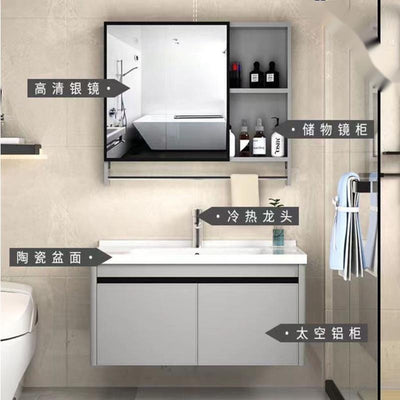 LAL Bathroom Cabinet With Mirror Cabinet Ceramic Basin Bathroom Vanity Cabinet Toilet Luxury Basin