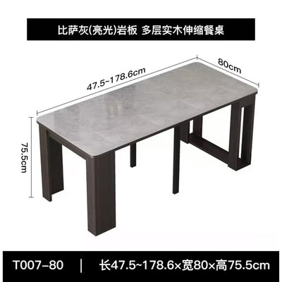 DF Dining Table Slate Foldable Extendable Dining Table Set Ultra-thin Rectangular Dining Table