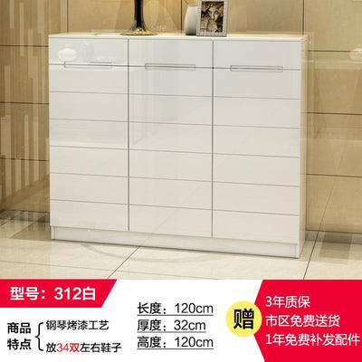 Shoe Cabinet Modern Paint White Large-capacity Locker Solid Wood Shoe Cabinet Ultra-thin Locker