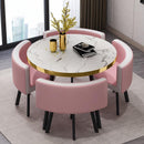 (4+1) Nordic Simple Round Dining Coffee Table Chair