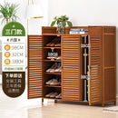 Rattan solid wood Shoe cabinet deodorant large capacity breathable Shoe rack with cabinet door