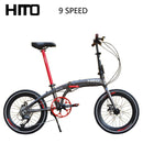 Hito classic 20 inch folding bicycle aluminum alloy 9-speed super light carrying small adult bicycle