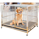 Stainless Steel Dog Cage For Small And Medium Dog Folding Cage With Toilet Thickened