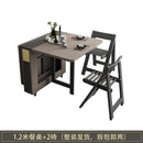 FREE Installation Retractable Dining Table Set Nordic Multifunctional Folding Dining Table Chair