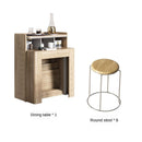 Folding Dining Household Small-sized Invisible Telescopic Solid Wood Space-saving Sideboard Table