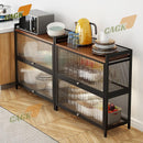 CAGK Kitchen Rack Storage Cabinet With Door Floor-standing Multi-layer Microwave Oven Pot Rack