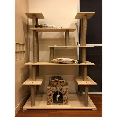 Cat Condo Solid Wood Cat Climbing Frame New Big Cat Nest Shelf Springboard Solid Wood Tangled Hemp