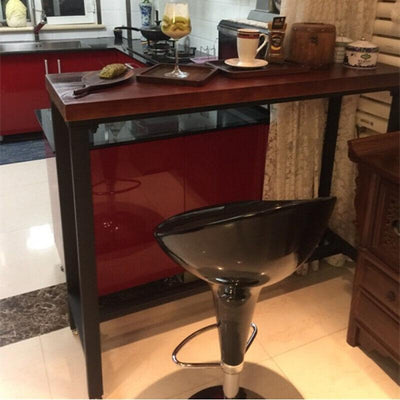 Retro Bar Adjustable Height Round Wooden Counter Bar Chairs For Kitchen Dining Commercial Cafe Shops