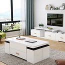 Multifunctional Lifting Foldable Coffee Table Lift With 4 Stools Small Family Creative Dining Table