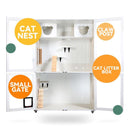 RUNPET Cat Condo Solid Wood Cat House Cage Oversized Luxury Cat Villa Breeding Room Pet House