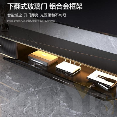 WOODYES Tv Console Cabinet Rock Board Slate Tv Cabinet Hanging Wall Mounted Sintered Stone Tv