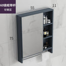 K.T Bathroom Mirror Cabinet Wall Mounted Aluminum Alloy Toilet Storage Box with Towel Rack Shelf