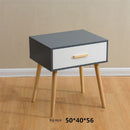 Sanson . Nordic Minimalist Solid Wood Bedside Table Retro Bedside Cabinet Japanese-style White Wax