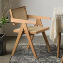 PINA 【Natural Rattan】Rattan woven chair Nordic solid wood natural rattan folding armless Chandigarh