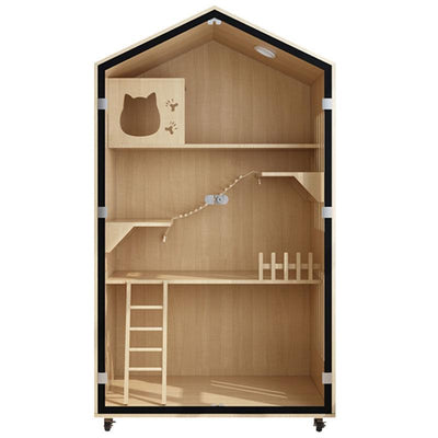 Pet Villa Cage Solid Wood Oversized Luxury Cabinet Nest House Double Layer Three-layer Cat Climbing