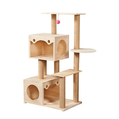 Large and Medium-sized Solid Wood Sisal Climbing Cat's Nest Wooden Four Seasons Universal Scratch