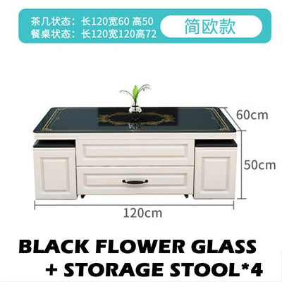 Foldable Dining Table Marble Table Top Small Apartment Home Retractable Coffee Table Folding Table