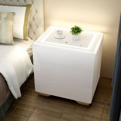 Smart Table Modern Locker Nordic Bedroom Multi-functional Bedside Small White Paint Simple Cabinet