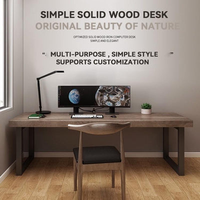 Study Table Hot Sale Wall Computer Home Bedroom Study Double Long Simple Solid Wood Desk 002.sg