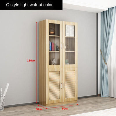 SENBIJU Bookshelf Modern Shelf Living Room Cabinet Glass Door Locker Simple Bookcase Free