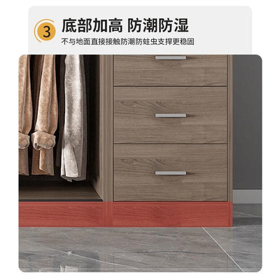 Kinbolee Nordic Wardrobe Sliding Door Solid Wood Wardrobe Multi-smell Sliding Door Wardrobe