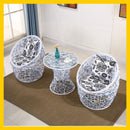 Balcony Table And Chair*spot*Modern Outdoor Rattan Chair 3/4/5 Piece Set Indoor Courtyard Rattan Tea