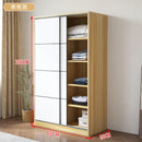 (MUWU) Modern 2021 Wardrobe Nordic Simple Economy Family Bedroom Rental Room Solid Wood Sliding Door