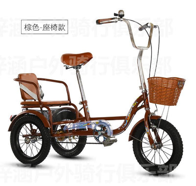 Yashidi🔥Tricycle Adult Bicycle Middle And Old Age Scooter Household Double Old Man Human Bike