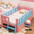 ✨ Ready Stock ✨Solid Wood Children's With Guardrail Princess Powder Color Lacquer Tatami Kids