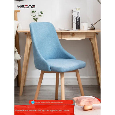 Nordic Dining Home Simple Backrest Stool Solid Wood Desk Makeup Girls' Cute Bedroom Writing Chair