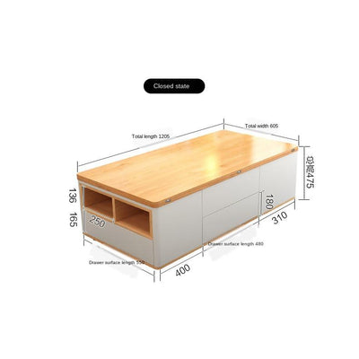 Folding Lift Coffee Table Dining Table Simple Multifunctional Storage Foldable Table With Wheels