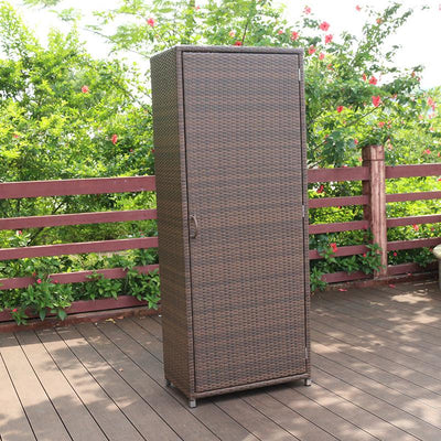 Shoe Rack Rattan Outdoor Sunscreen Waterproof Courtyard Locker Garden Balcony Storage Cabinet