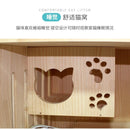 Cat Cage Villa Apartment Solid Wood With Climbing Rack House Dispaly Cabinet Four Seasons Universal