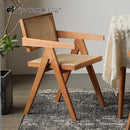 PINA 【Natural Rattan】Rattan woven chair Nordic solid wood natural rattan folding armless Chandigarh